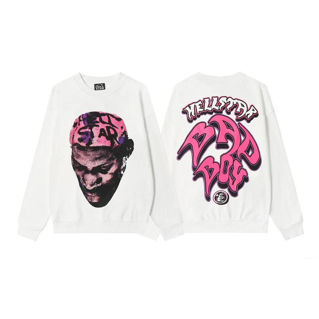 Hellstar American Streetwear Unisex Terry Sweatshirt: Trendy, Printed, and Loose Fit