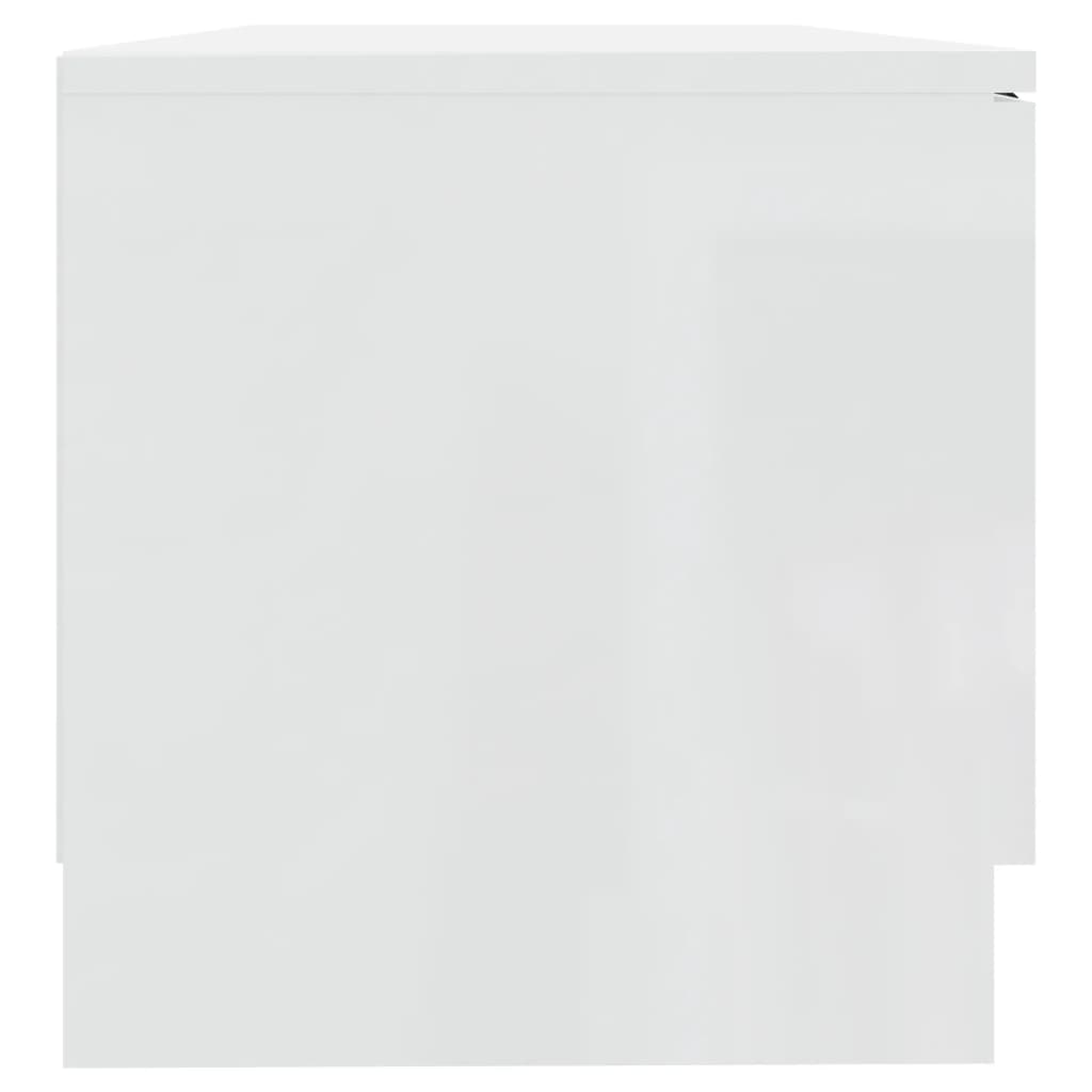 Vidaxl Szafka Pod Tv, Wysoki Połysk, Biała, 80X35X36,5 Cm