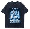 Perfect Blue Shirt Vintage Washed Unisex Oversized Anime Streetwear Soft Cotton Short Sleeve Tee Gift Clothing Tops Hot Sale