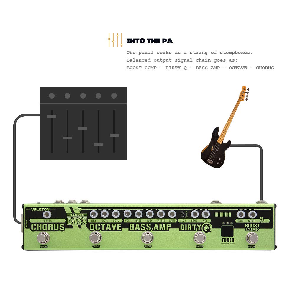 VALETON Dapper Bass DI Preamp Equipment Pedal - Stage/Live Multi-Effects