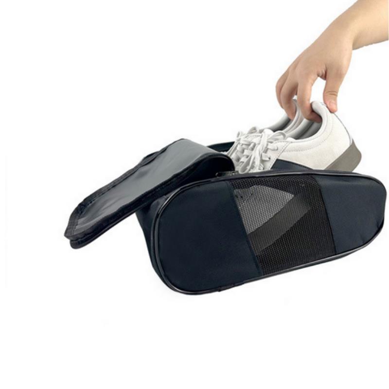 Unisex Portable Oxford Cloth Golf Shoe Bag Lightweight Breathable Dustproof Zippered Football Boot Carrier