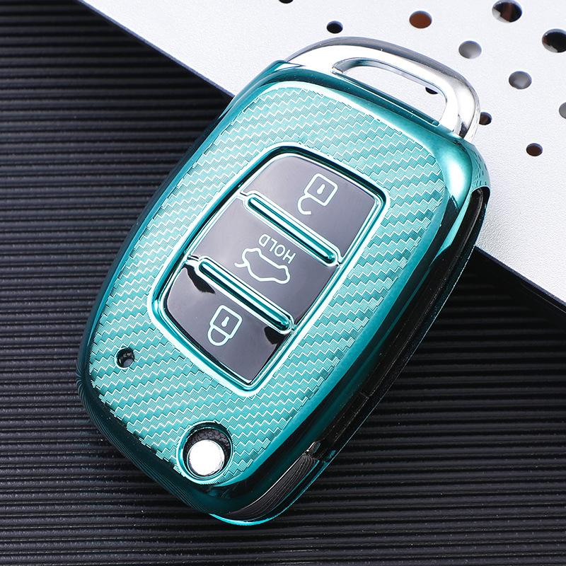 Hyundai Key Cover for Elantra, Mistra, Ix25, Tucson, Sonata 9 - Car Key Case with Shell and Buckle