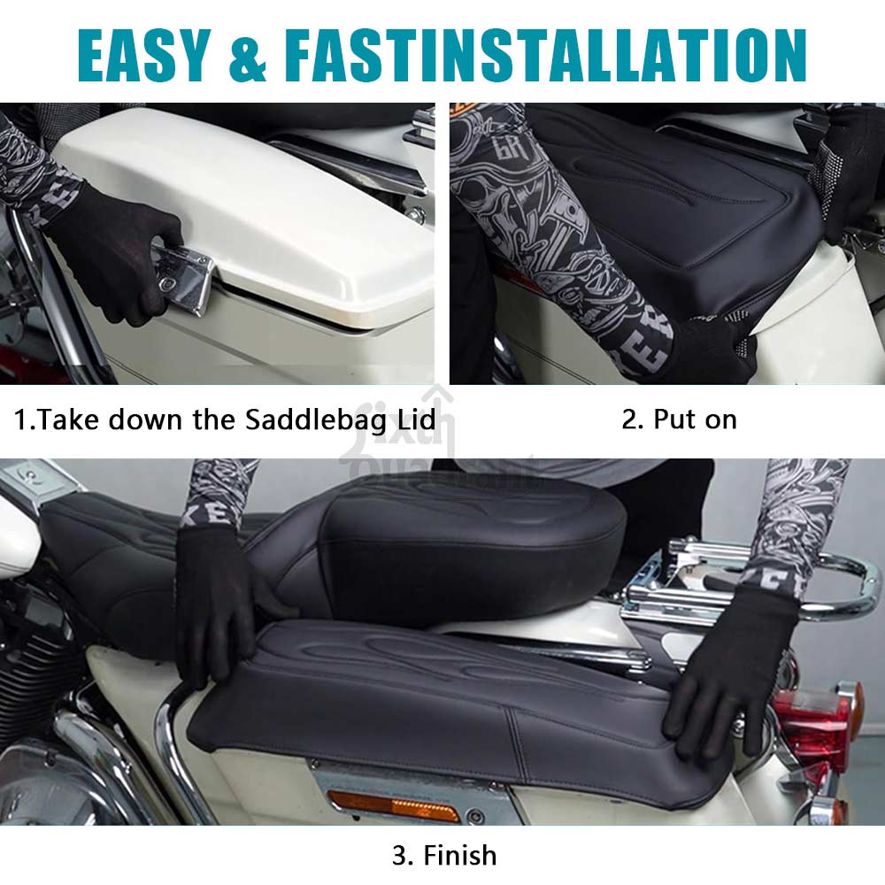 Motorcycle Accessory 1Pair Rear Hard Saddlebag Lid Covers Leather Fit For Harley Touring Road King Special FLHRXS 2017-2024
