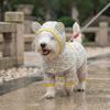 Waterproof Dog Raincoat With Tail Cover Leash Hole Small To Medium Breeds Matte Trim Colorblock Design