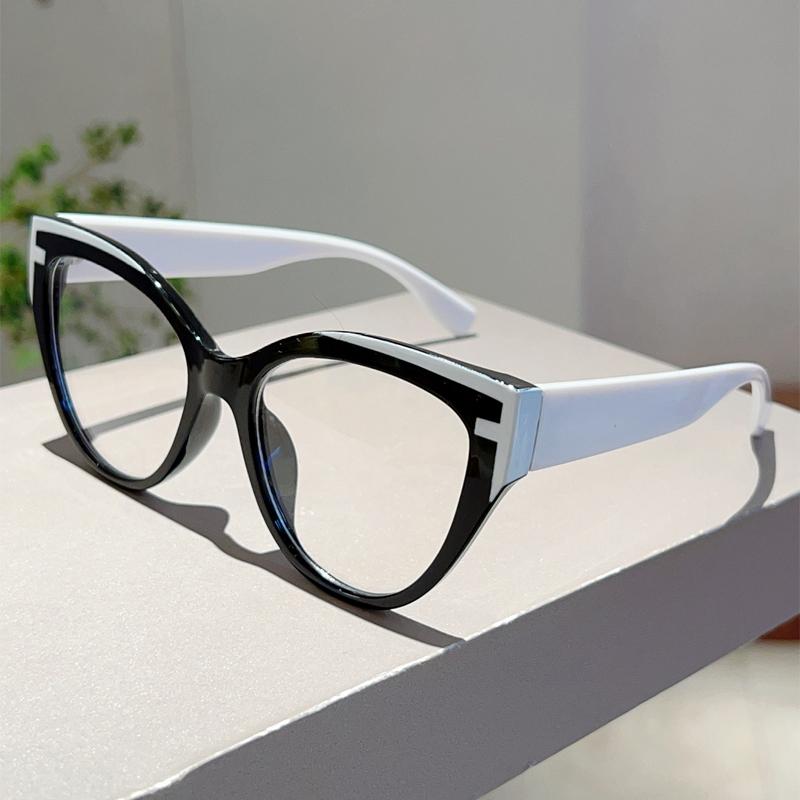 Oversized Cat Eye Glasses Women  New Fashion Vintage Optical Frames Trendy Stylish Design Non-prescription Eyeglasses