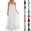 Women's  Breathable Backless Ruffled Hem Long Dress