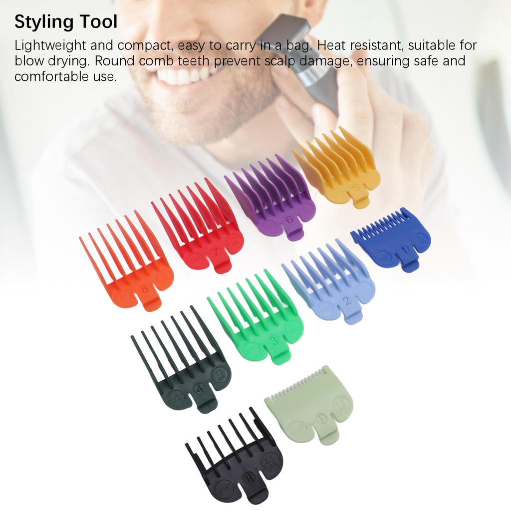 10 Sizes Hair Clipper Combs Guides Professional Colorful Number Coded Hair Trimmer Guards
