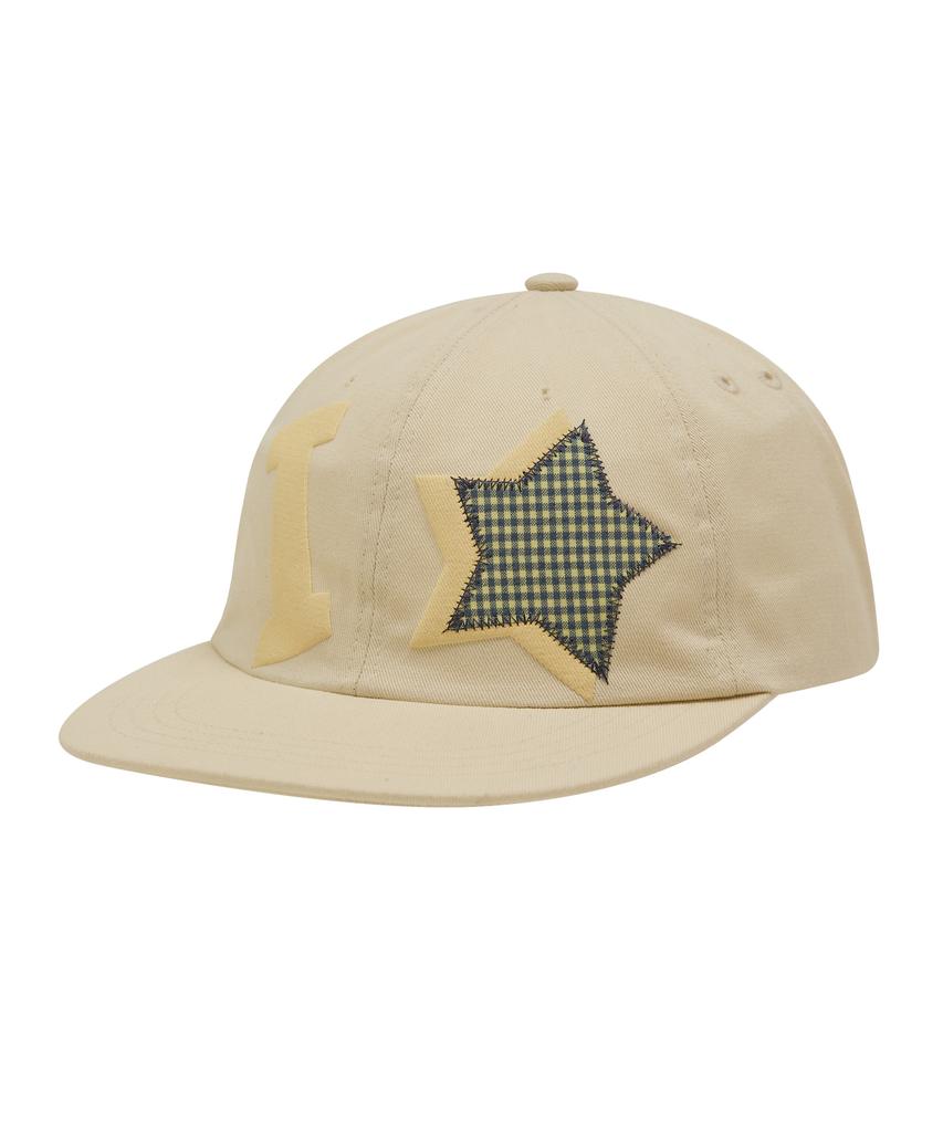 WAIKEI Yk Check Applique Ball Cap Light Yellow