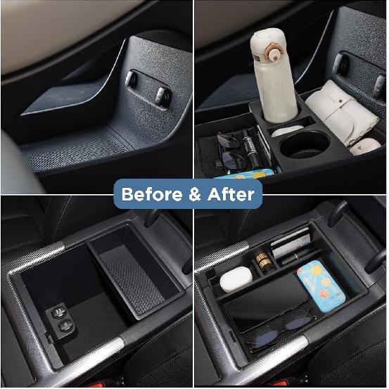 Carwiner 2PC Center Console Organizer Tray For -2025 Hyundai Palisade Accessories With Armrest Storage Tray For Palisade Accessories Interior Storage