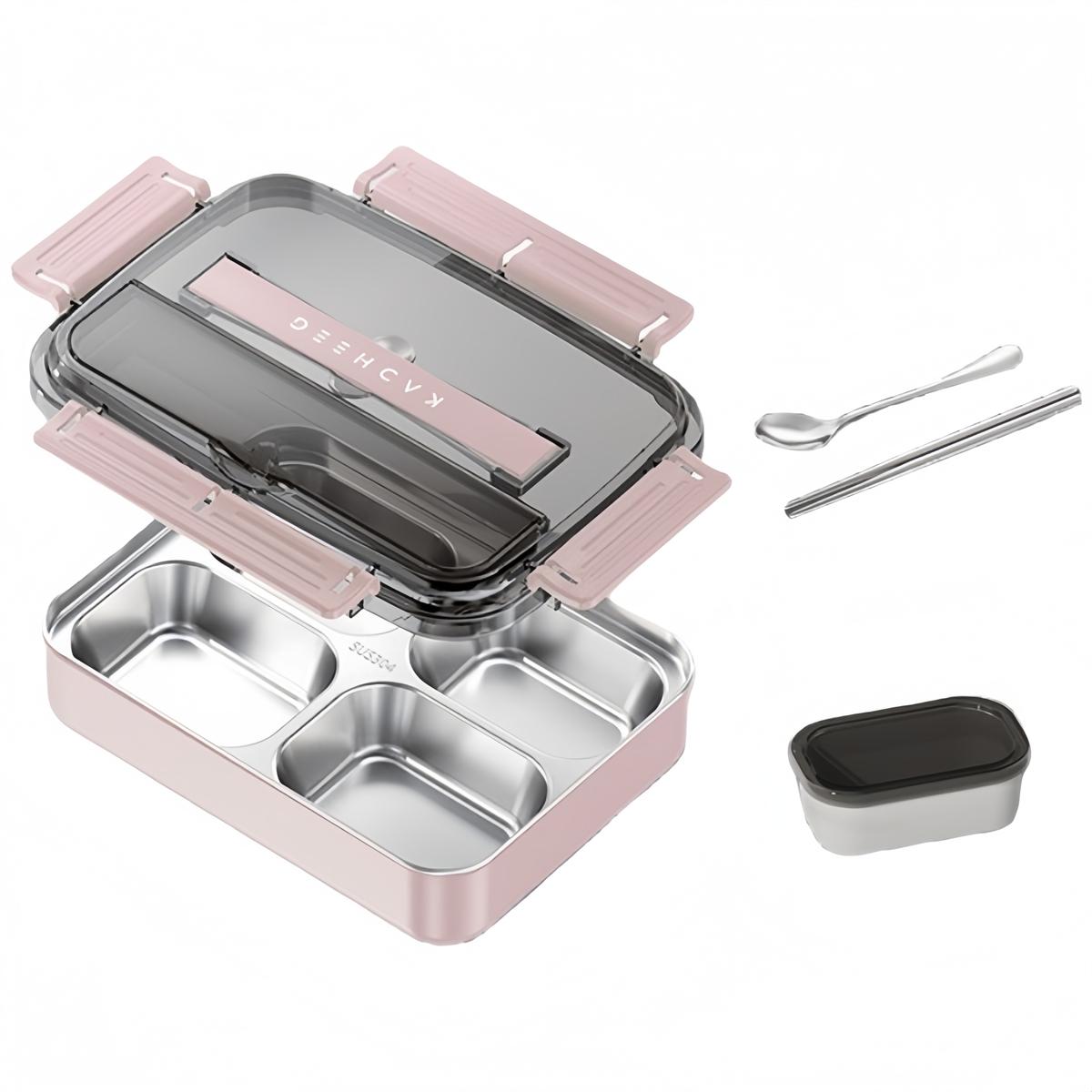 1 Set Lunch Box Four Compartment With 250ml Soup Container With A Lid Food Container With Lids And Utensils Tableware Parts 2590₽