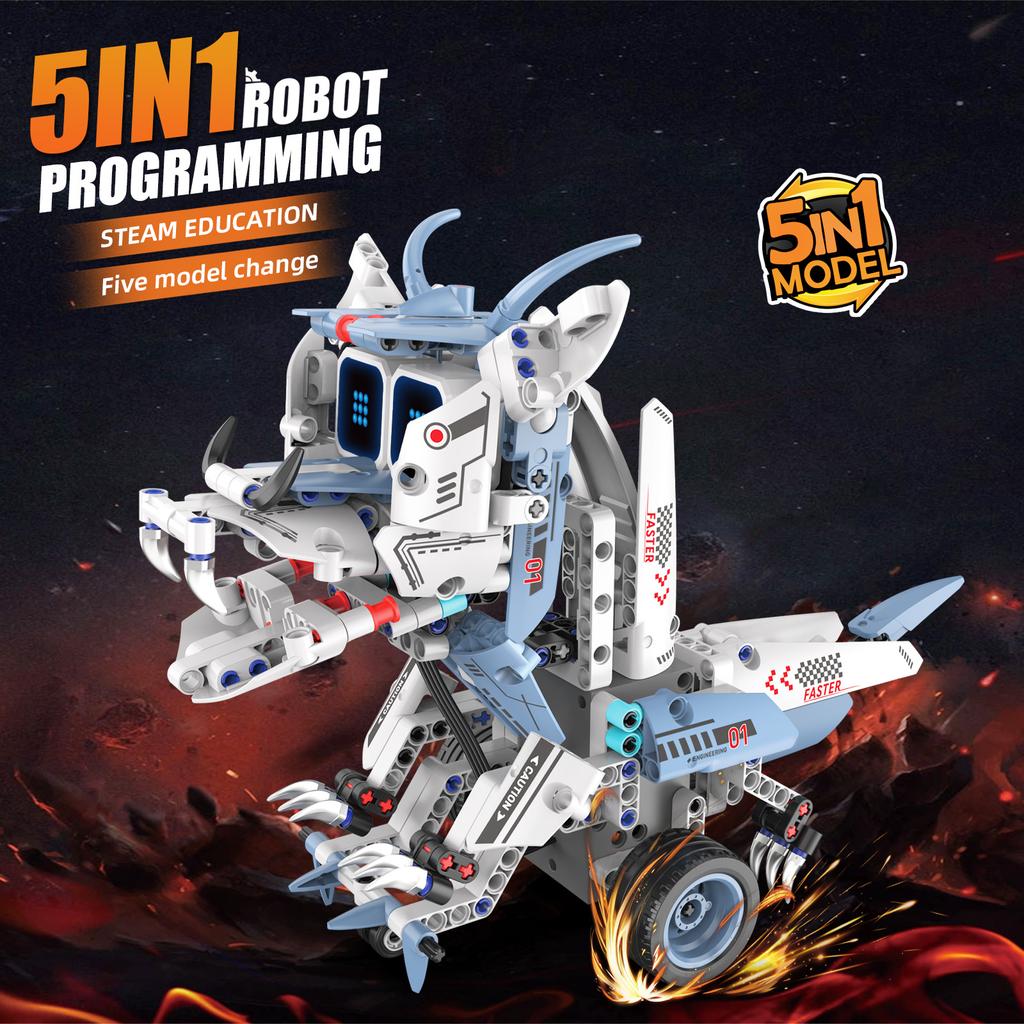 Moc 5 In 1 Creative Electric Rc Mechanical Dragon Model Building Blocks Airplane Assembly Children'S Puzzle Toy Birthday Gift