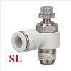 Pneumatic Hose L Type SL Throttle Valve 1/4 3/8 1/2 Thread White Cylinder Speed Control Connector Accessories Speed Controllers