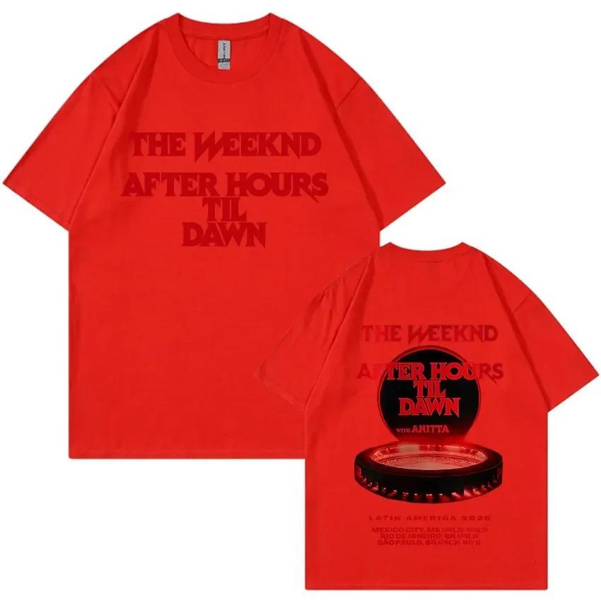 Rapper The Weeknd After Hours Til Dawn 2026 World Tour Music TShirt Unisex HipHop Harajuku Style Crew Neck TShirt