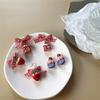 Cupcake Bow Studs Earrings Ice Cream Cake Earrings Studs Creative Strawberries Ear Clip  Ladies