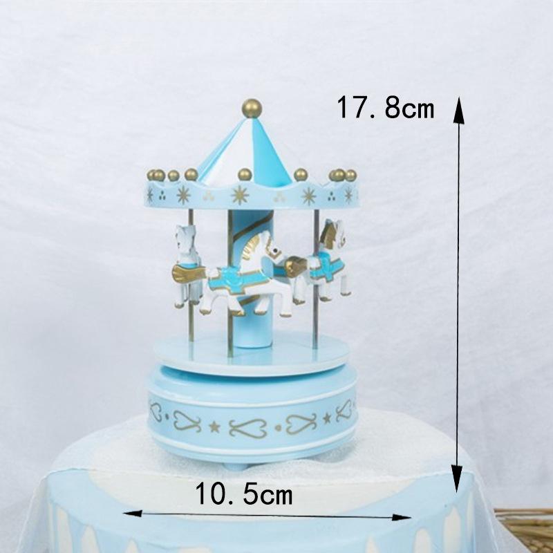 

Карусель Музыкальная шкатулка - Классический заводной механизм с очаровательными мелодиями, Идеально подходит для коллекционеров и в качестве подарка синий