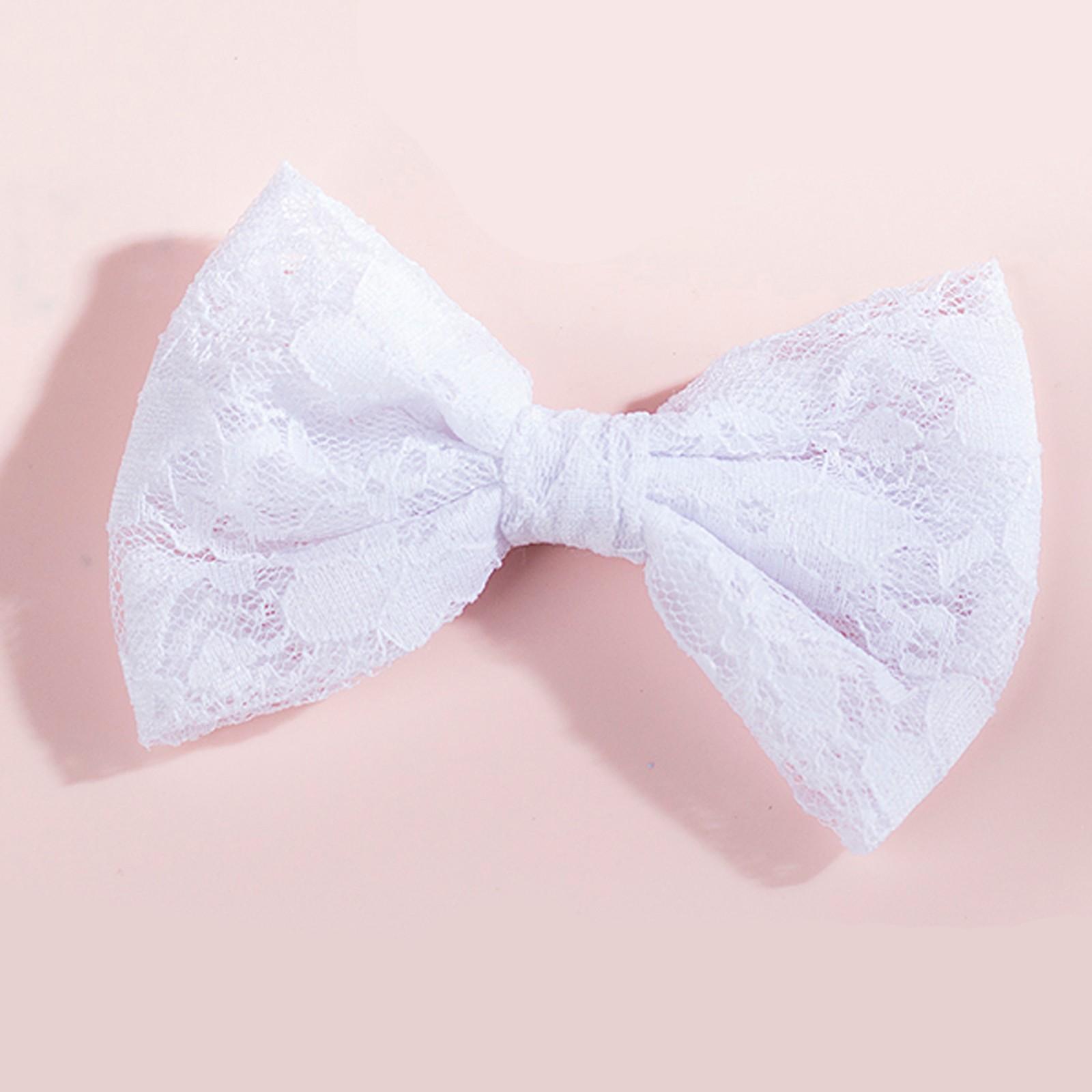 

6-цветные заколки для волос с полной подкладкой для маленьких девочек, 11 см, зажим с бантом для девочек-младенцев белый