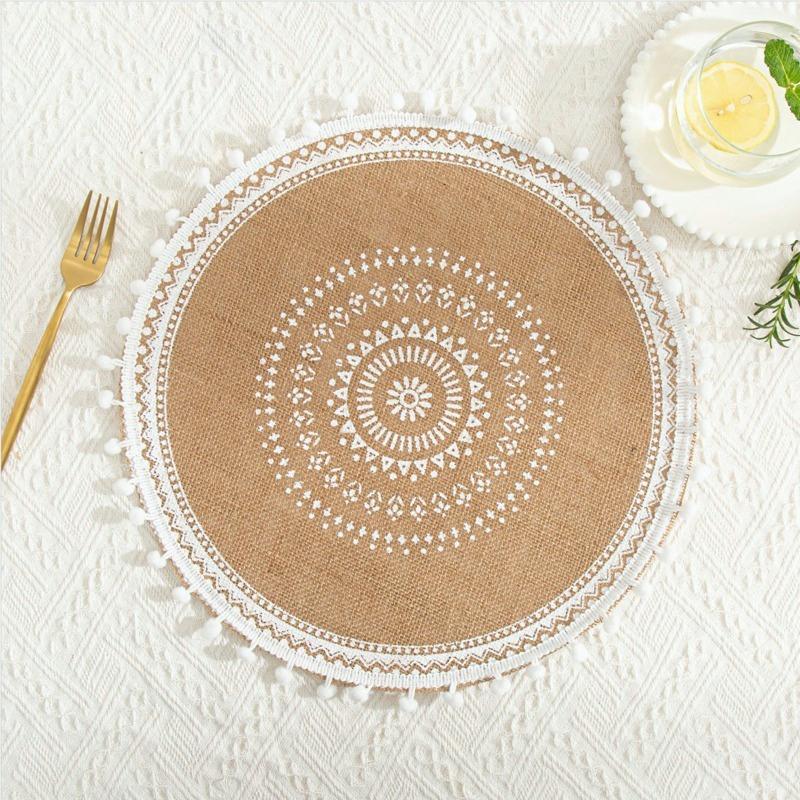 Round Pom Placemats Woven Jute Table Mats Heat Resistant Circle 38cm At Affordable S Free Real Reviews With Photos Joom Round Pom Placemats Woven Jute, Round Linen Placemats Australia
