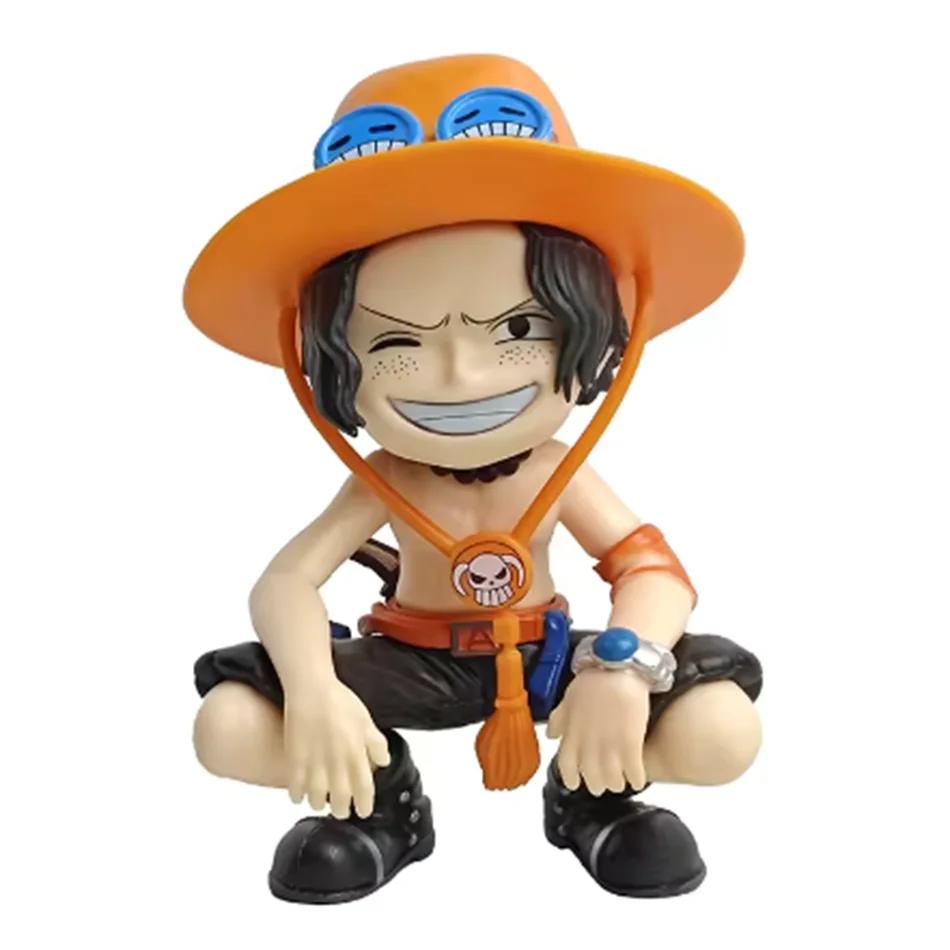 

Anime One Piece Luffy Long Shan Zhi Handmade Laughter Ace and Q Version Figure Trendy PVC Model Cute Ornament Birthday Gift Toy