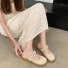 Baotou half slippers, women's summer wear new Muller shoes with soft soles, lazy people with one pedal, temperament single shoes, flat soles, cool