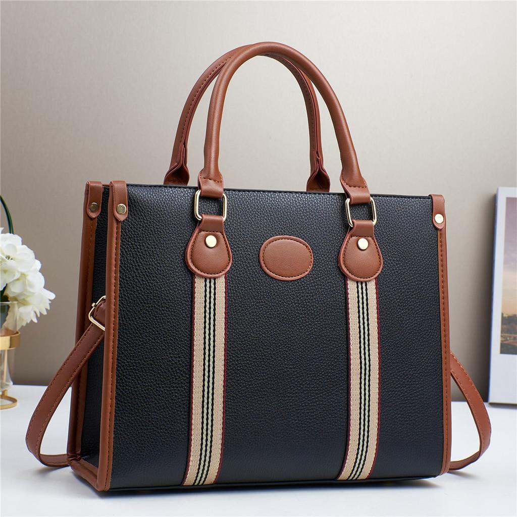 Contemporary Large Pu Tote Bag With Stylish Color Combinations For Everyday Fashion