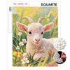 Frameless Pearl Bead Painting Kit Cute Baby Goat Abstract Design DIY Sparkling Canvas Art for Modern Room Decoration