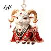Christmas Party Supplies 2027 New Year Sheep Ornament 2D Acrylic Tree Pendant Xmas Hanging Pendants with String Chinese Zodiac Goat Decor,