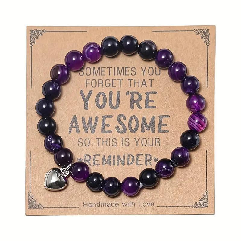 JYL TS Bracelet Ladies Elastic  Heart Charm Festival Gift Attracts Love & Joy