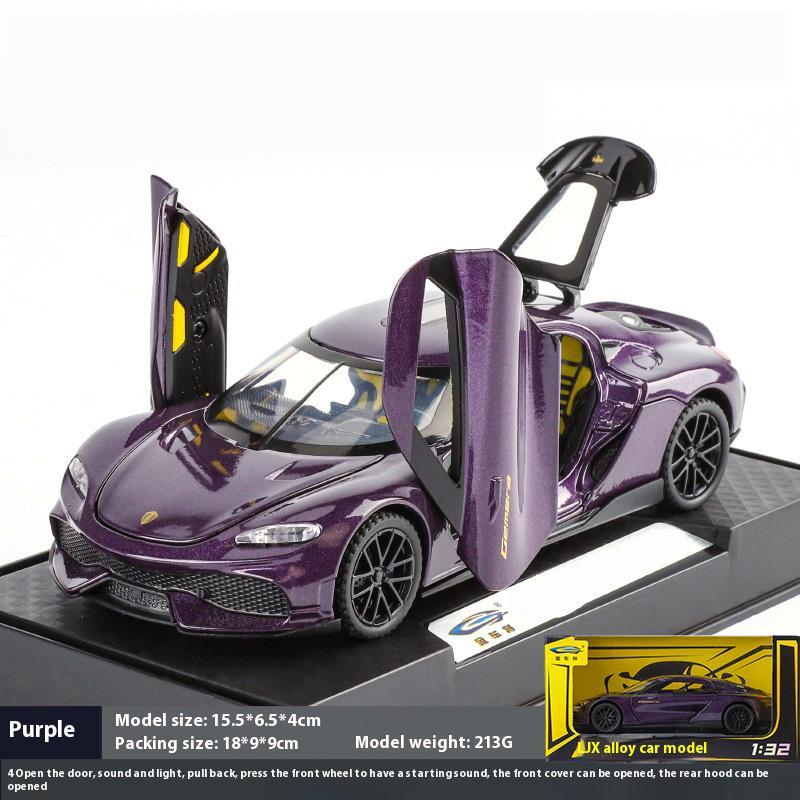 

Модель суперкара Koenigsegg Gemini Gt из сплава в масштабе 1/32, Модель-симуляция транспортного средства, Коллекция со звуком и светом, Детская игрушка, Подарки фиолетовый