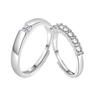 Sweet Zircon Couple Rings For Men And Women Fresh Matching Band Set Elegant Daily Wear Jewelry Gift For Him And Her