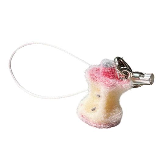

Bag Charm Mobile Phone Chain Portable Flocking Fruit Bone Shape Lanyard Keychain Bag Hanging B