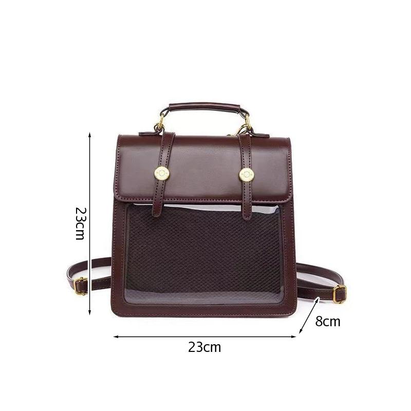 Japanese High School Teenage Backpack Large-Capacity Transparent Shoulder Bag Girls Diy Decoration Pain Bag Anime Expo Cosplay