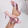 2026 New Design Glitter and Rhinestone Decorated Petal Sandals - Elegant and Feminine Formal High Heels for Women