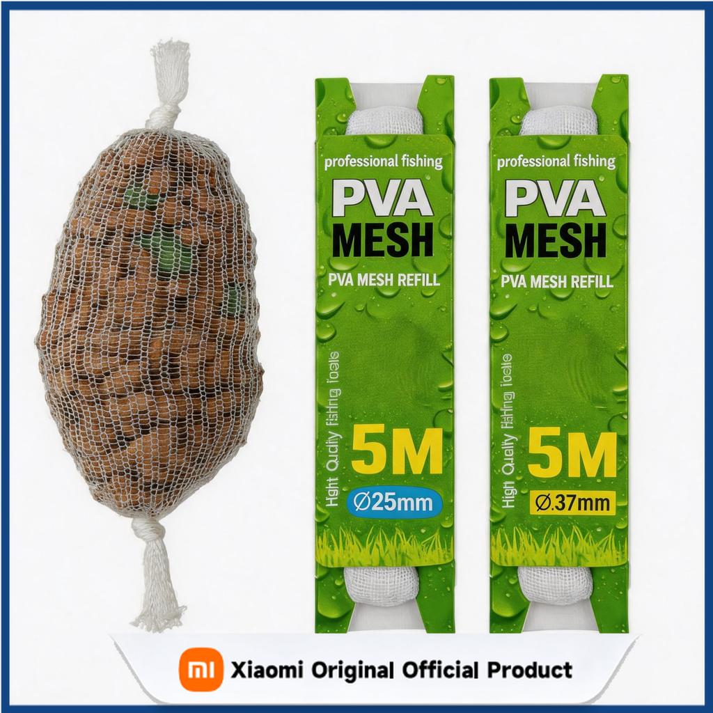 Xiaomi 5M Mesh Water-soluble Fishing Nest 18mm/25mm/37mm/44mm Environmental PVA Mesh Carp Fishing Feeder European Fishing Accessories