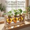 Wooden Stand Heart Shaped Glass Vase Colorful Desktop Vase  Home Decoration