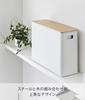 Yamazaki Toilet Supplies Storage Box with RIN Concealed Toilet Storage Box 1321 (Yamazaki Industries) Lid, Natural, W36.2×D13.2×H26cm, Series,