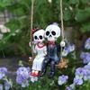 Skeleton Couple Figurine Swing Skeleton Hanging Decoration Gothic Car Rearview Mirror Pendant for Home Halloween Party Decor