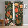 Christmas gift box printed curtains   pole bag curtains   Christmas decorations   daily home decorations   room decorations