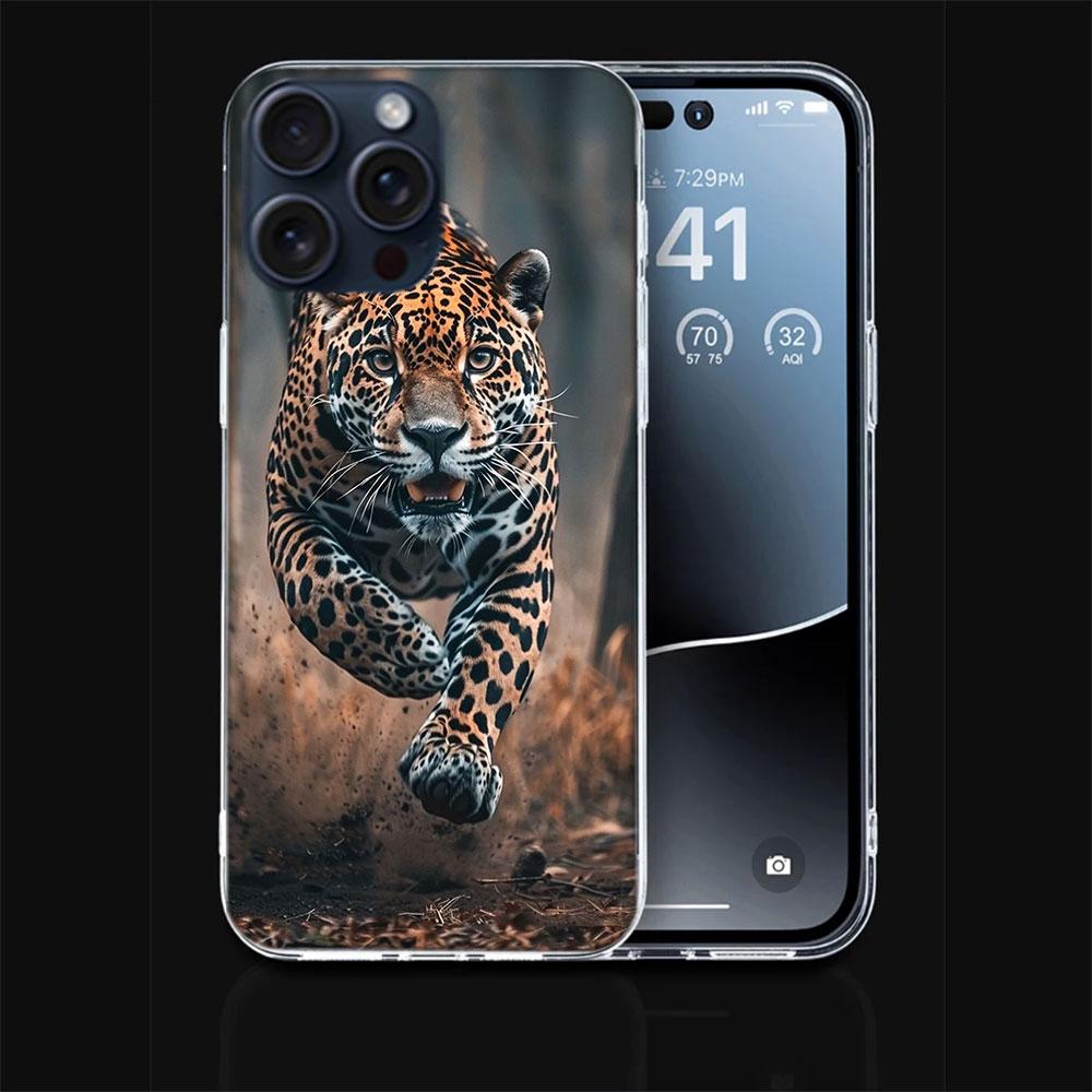 Majestic Leopard Clear Phone Case For Iphone 17 Air 16 Pro Max 15 Pro 14 Plus 17E 16E 11 13 12 Mini Cover Cases Fundas Cell TPU