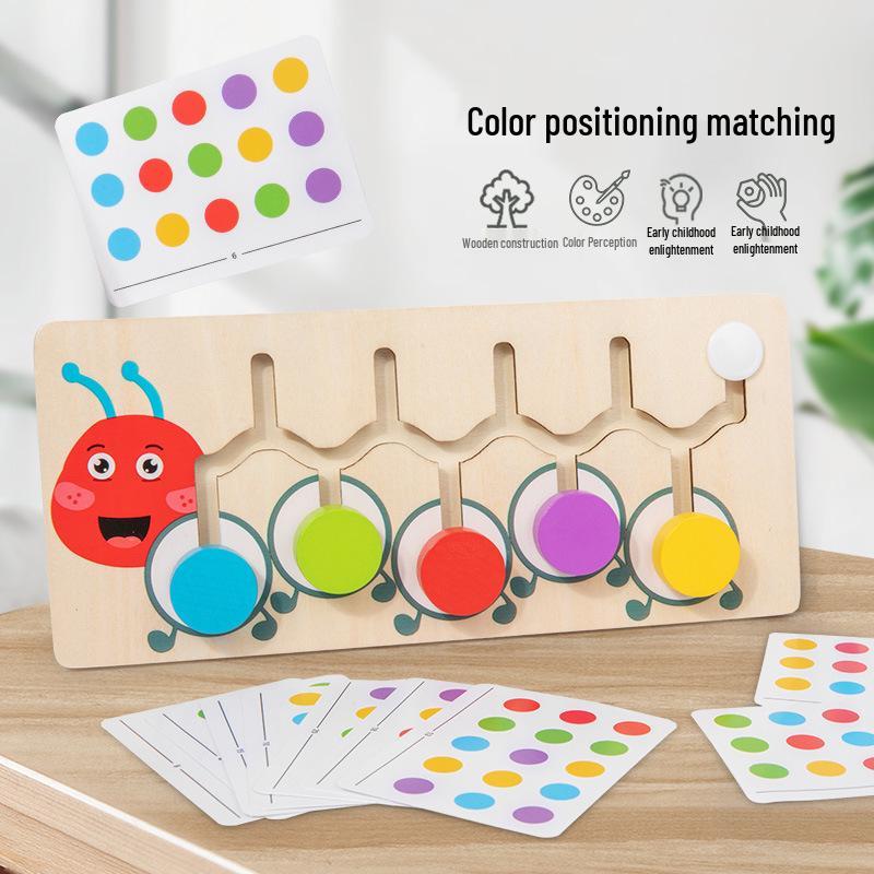 Double-Sided Montessori Wooden Ball Game for Early Logical Thinking and Color Recognition