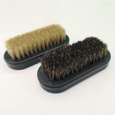 Brosse à cirage pour chaussures, brosse en cuir, poils de porc, outil de polissage doux, brosse de nettoyage