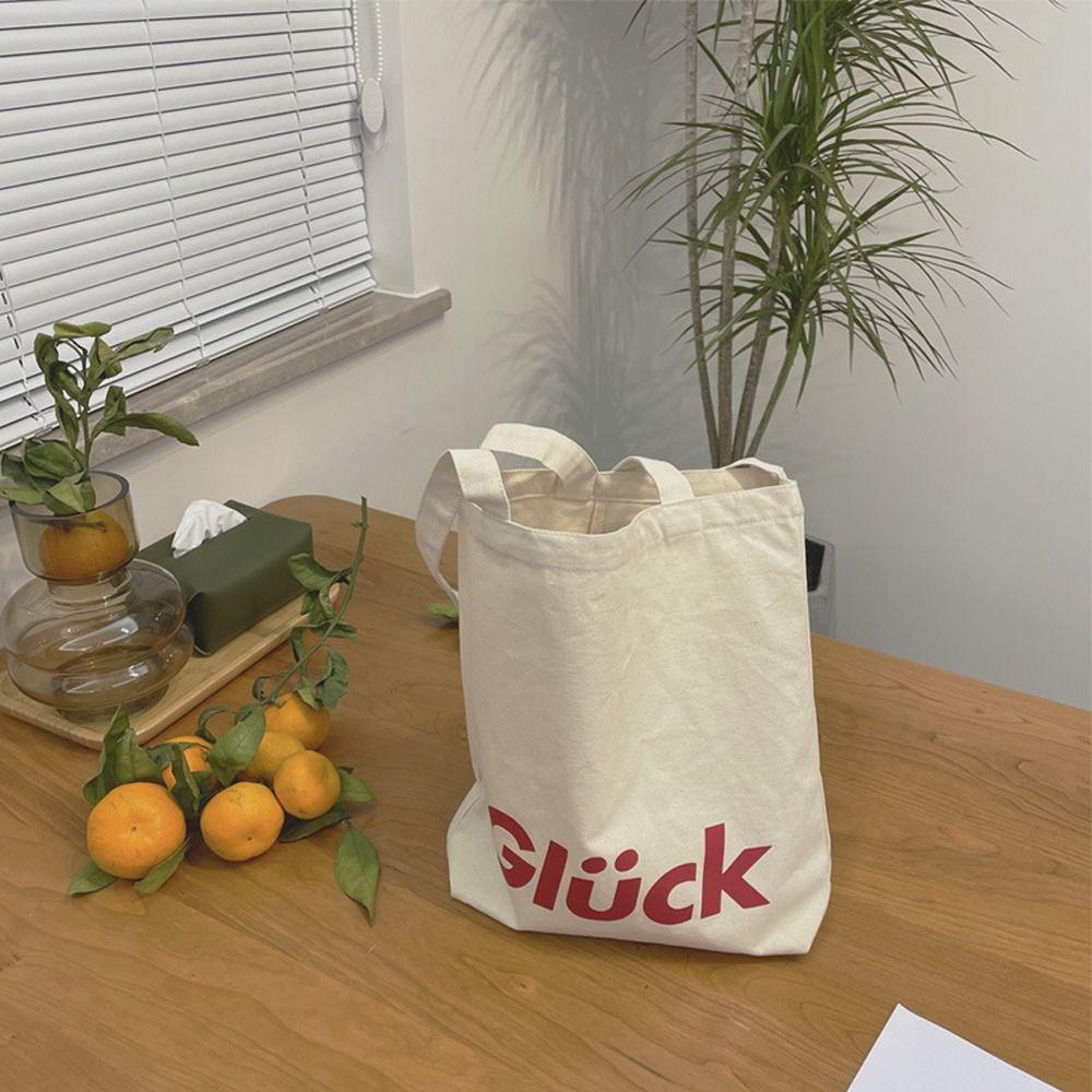 

Холщовая сумка через плечо с буквенным принтом, большая вместительная холщовая сумка для покупок, многоразовая большая сумка с буквами для покупок