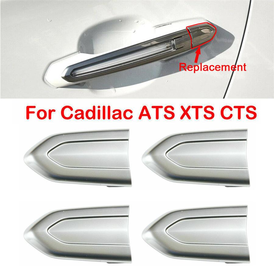 For Cadillac ATS XTS CTS CT6 4PCS ABS Exterior Door Handle Silver Cap 13599547