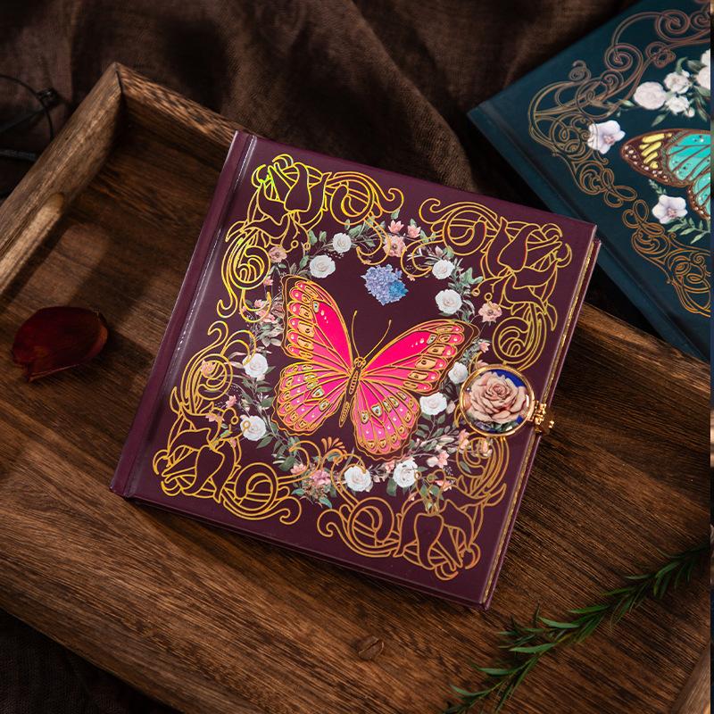 Роза Бабочка Ритуал Ретро Готика Сказка Бабочка Блокнот Литературные Девушки Простой Стиль Справочник красный
