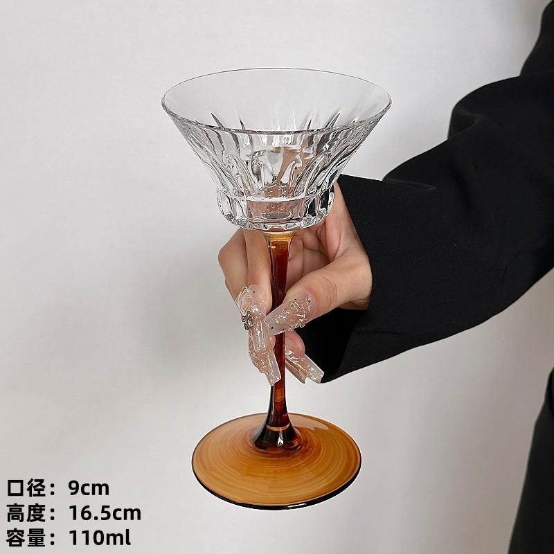 Creative High-end Crystal Glass Goblet, Vintage Special Drink Cocktail Glass, Cocktail Champagne Glass, Wine Glasses Accessories