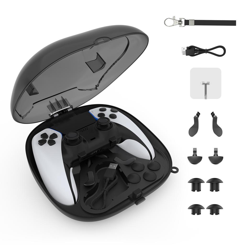 JYS JYS-P5207 For Sony PS5/PS5 Elite Controller Transparent Window Storage Bag with Accessories