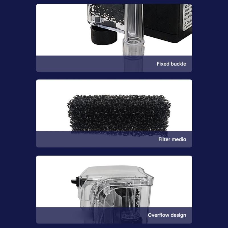 Adjustable Aquarium Filtration System for Quiet Settings in Fish Tanks Adjustable Flow, Suitable for Home Office Use
