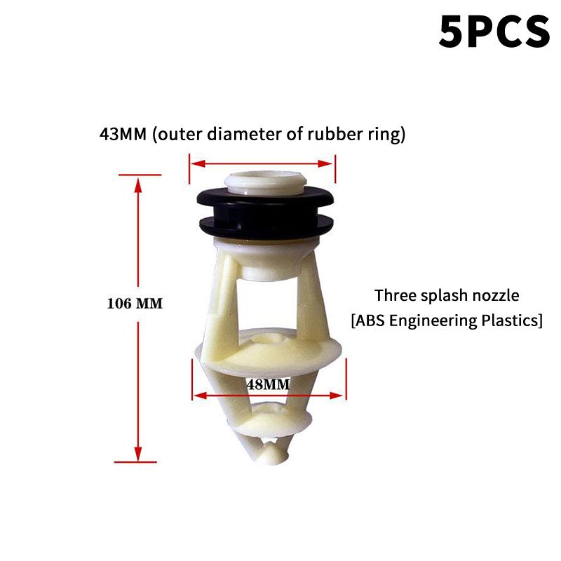 360 Degree ABS Cooling Tower Nozzle Leakproof with Rubber Gasket for Evaporative Condenser Water Distribution