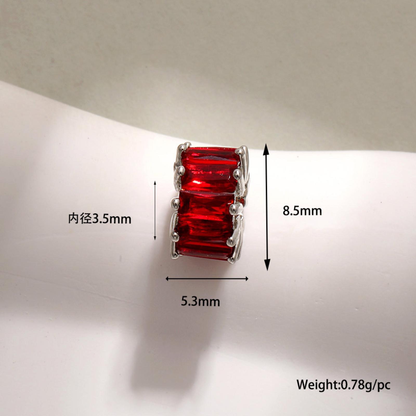 

DIY Beads Spacer Beads for Bracelet Making Red Cubic Zirconia Barrel Charm Beads with Metal Core for Jewelry Crafting and Accessories One Size червоний