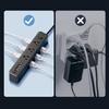 Schlanke Steckdosenleisten mit 9 Steckdosen, 3 USB-Ports, 2 USB-C-Ports, Überspannungsschutz, Flachstecker für Heim, Büro, Reise-Ladebedarf