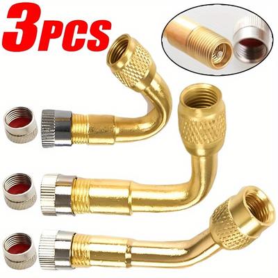 3 uds./juego Tubo de Extensión para Inflado de Válvulas de Neumáticos de Coche Adaptador de Ángulo de 45/90/135 Grados Conector Universal para Válvulas de Neumáticos de Motocicleta Bicicleta Accesorios